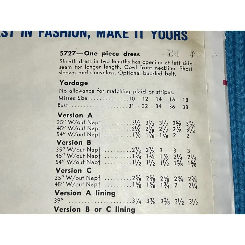 Vogue pattern 5727